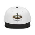 Nail & Crown Co. embroidered crown logo snapback hat, Black and White colorway, faith-inspired streetwear