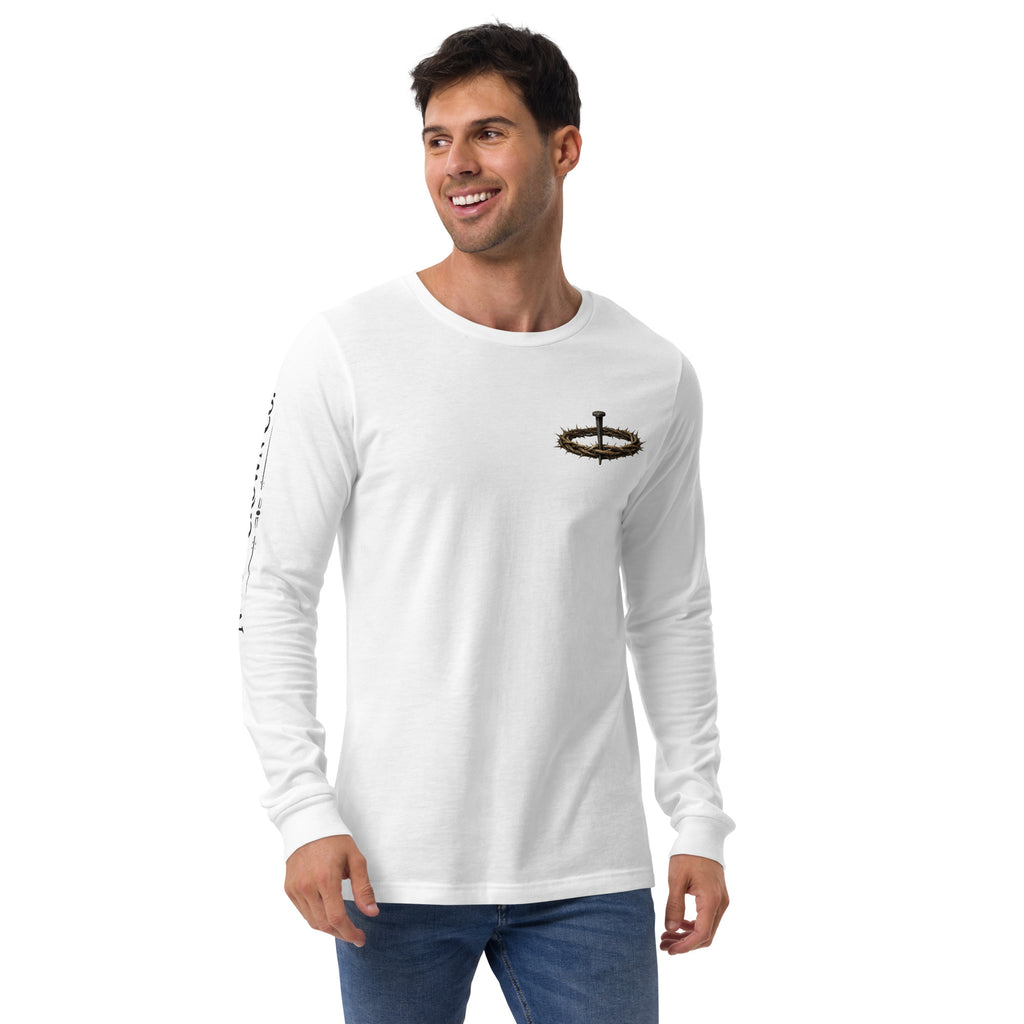 Nail & Crown Co. Unisex Long Sleeve T-Shirt — logo on chest — Christian faith-based apparel